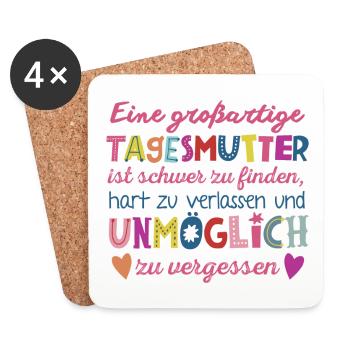 Großartige Tagesmutter - Untersetzer (4er-Set) - Weiß - Vorne