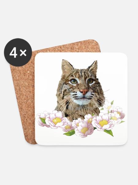 Luchs - Untersetzer (4er-Set) - Weiß