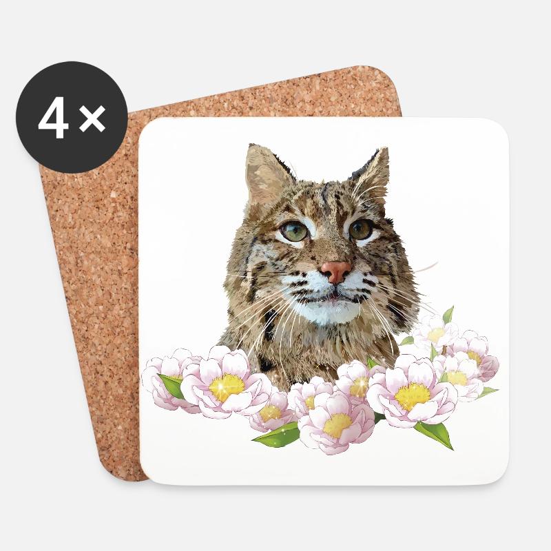 Luchs - Untersetzer (4er-Set) - Weiß