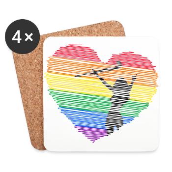 hockey feldhockey hockey hockey hockey sur gazon-lgbt - Dessous de verre (lot de 4) - blanc - Devant