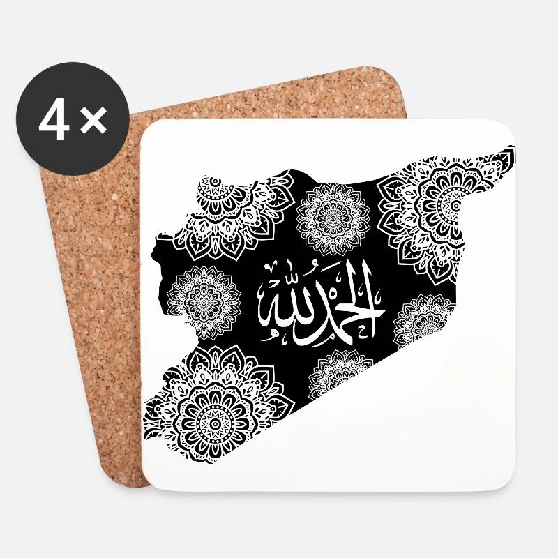 Syrien * Alhamdullilah * Gepriesen sei Gott - Untersetzer (4er-Set) - Weiß