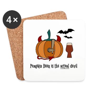 Pumpkin Beer is the Devil - Coasters (set of 4) - white - Front