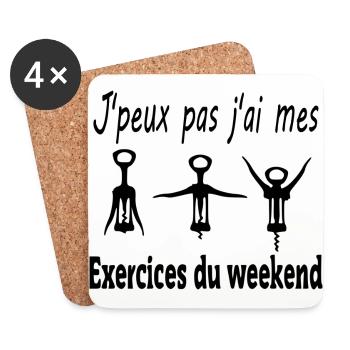 Exercices du We j peux pas - Dessous de verre (lot de 4) - blanc - Devant