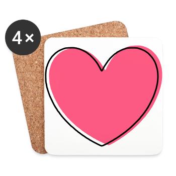 Cadeaux Saint-Valentin Cadeau Saint-Valentin - Dessous de verre (lot de 4) - blanc - Devant