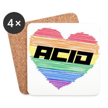 Techno Ravenation Partypeople party Hardtekk - Coasters (set of 4) - white - Front