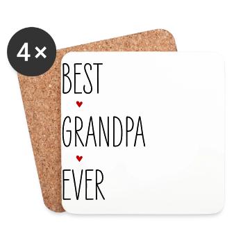 Grand-père, meilleur grand-père de tous les temps, anniversaire de coeur de grand-père - Dessous de verre (lot de 4) - blanc - Devant