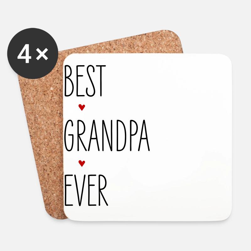 Opa, Best Grandpa Ever, Großvater Herz Geburtstag - Untersetzer (4er-Set) - Weiß