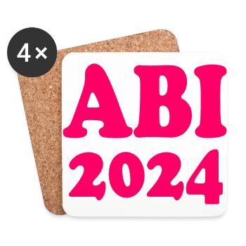 Abi 2024 - Untersetzer (4er-Set) - Weiß - Vorne