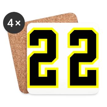 22 Number Leotard - Coasters (set of 4) - white - Front