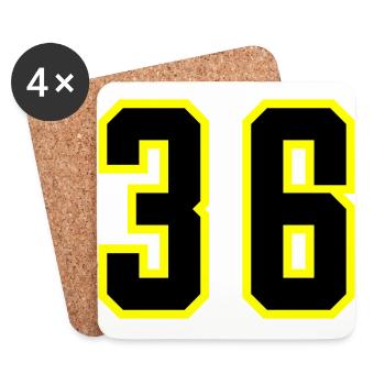 36 Number Leotard - Coasters (set of 4) - white - Front