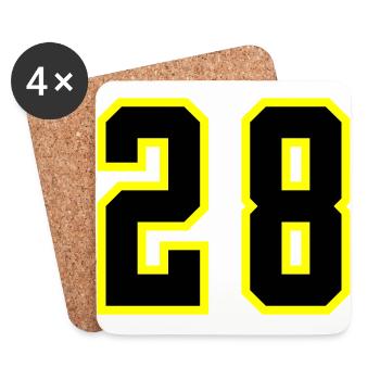 28 Number Jersey - Coasters (set of 4) - white - Front