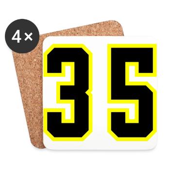 35 Number Leotard - Coasters (set of 4) - white - Front