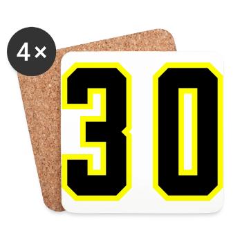 Justaucorps à 30 chiffres - Dessous de verre (lot de 4) - blanc - Devant