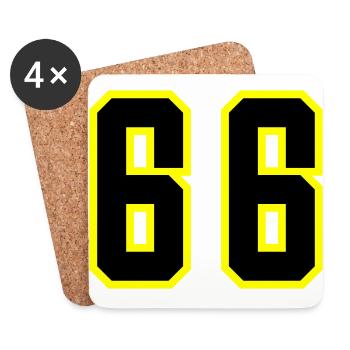 66 Number Leotard - Coasters (set of 4) - white - Front