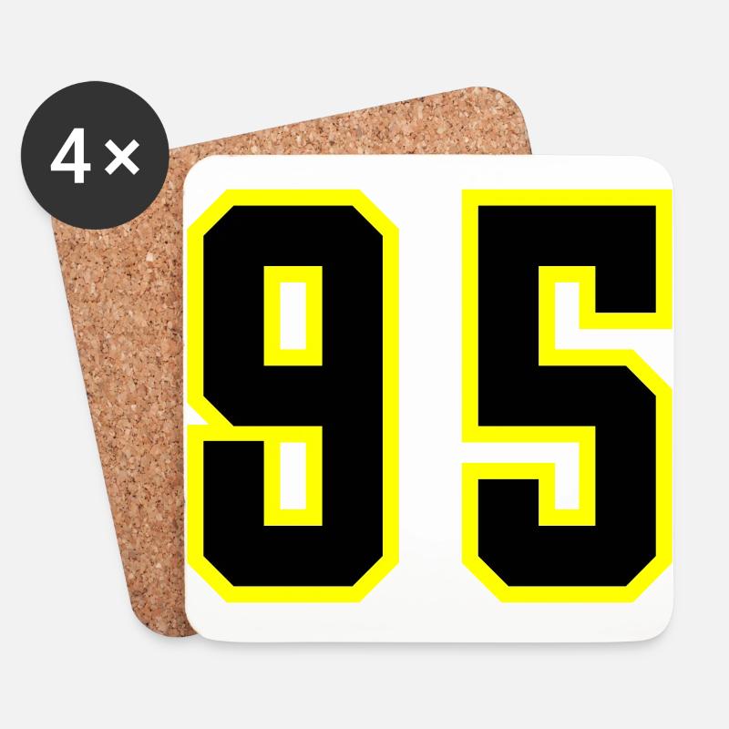 95 Zahl Trikot - Untersetzer (4er-Set) - Weiß