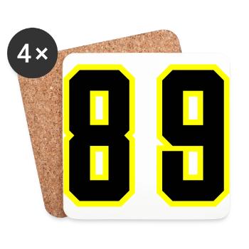 89 Zahl Trikot - Untersetzer (4er-Set) - Weiß - Vorne
