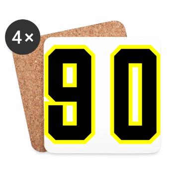 90 Zahl Trikot - Untersetzer (4er-Set) - Weiß - Vorne