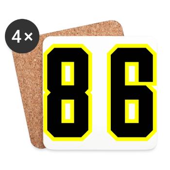 86 Zahl Trikot - Untersetzer (4er-Set) - Weiß - Vorne