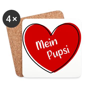 Valentinstag Geschenk Valentinstag Herz Spruch - Untersetzer (4er-Set) - Weiß - Vorne