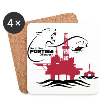 Forties Oil Rig Platform North Sea Aberdeen - Coasters (set of 4) - white - Front