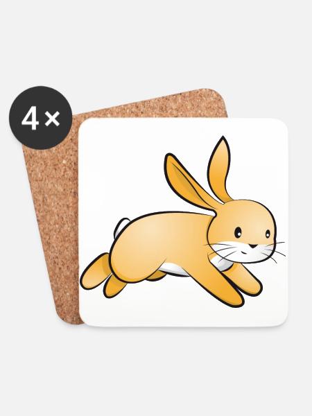 Hase - Untersetzer (4er-Set) - Weiß