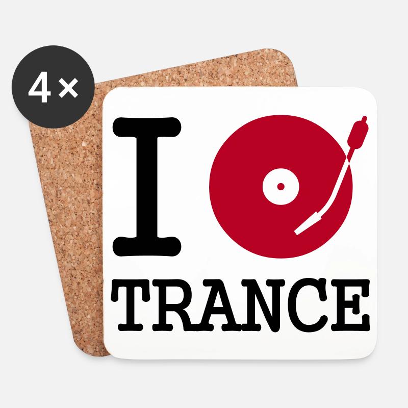 I dj / play / listen to trance - Untersetzer (4er-Set) - Weiß