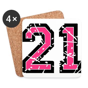 21 Vektor Used Look - Farbwechsel - Untersetzer (4er-Set) - Weiß - Vorne