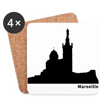 Marseille - Dessous de verre (lot de 4) - blanc - Devant