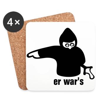 he's it - left - Coasters (set of 4) - white - Front
