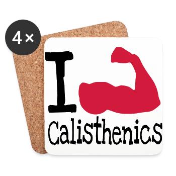J'adore calisthenics_red - Dessous de verre (lot de 4) - blanc - Devant