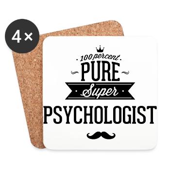 100 percent pure super Psychologe - Dessous de verre (lot de 4) - blanc - Devant