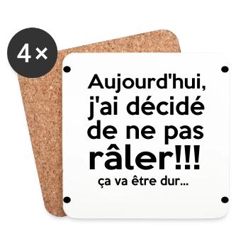 j'ai décidé de... - Dessous de verre (lot de 4) - blanc - Devant