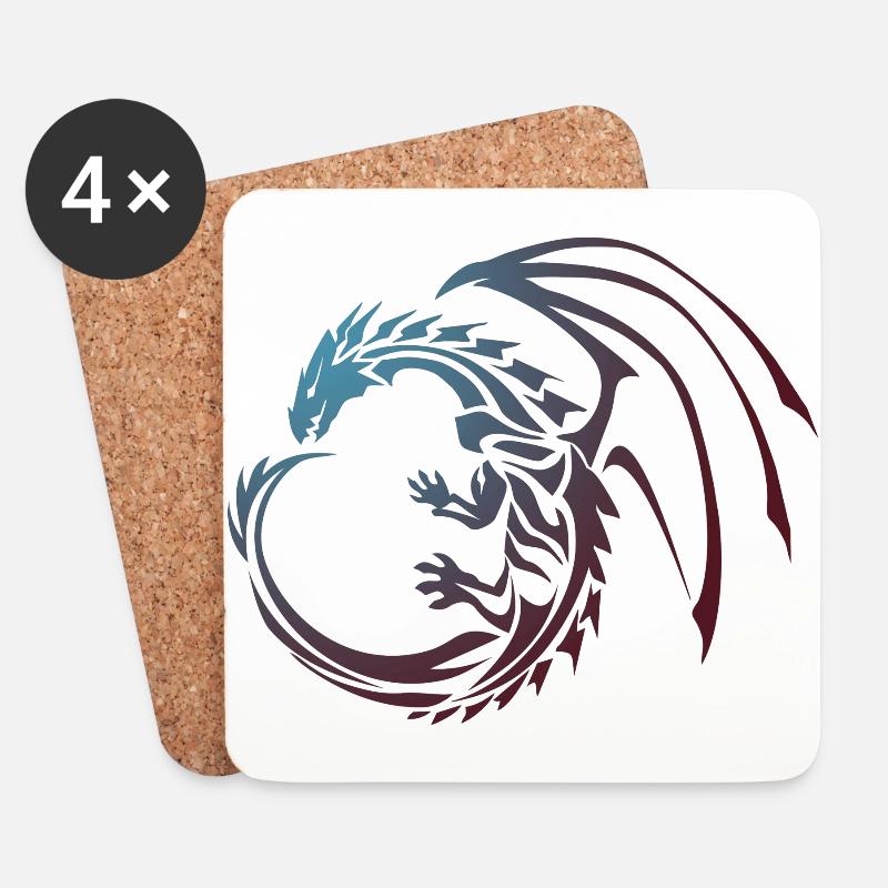 Farbe Drachen - Untersetzer (4er-Set) - Weiß