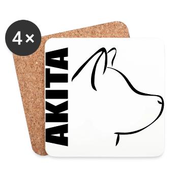 AKITA PROFILE - Coasters (set of 4) - white - Front