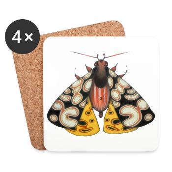 Yellow and black Falena - Coasters (set of 4) - white - Front