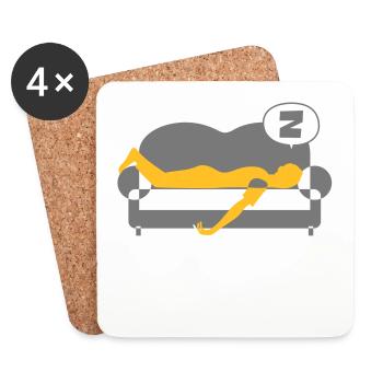 I'm Retired. So I'm Taking A Nap. - Coasters (set of 4) - white - Front