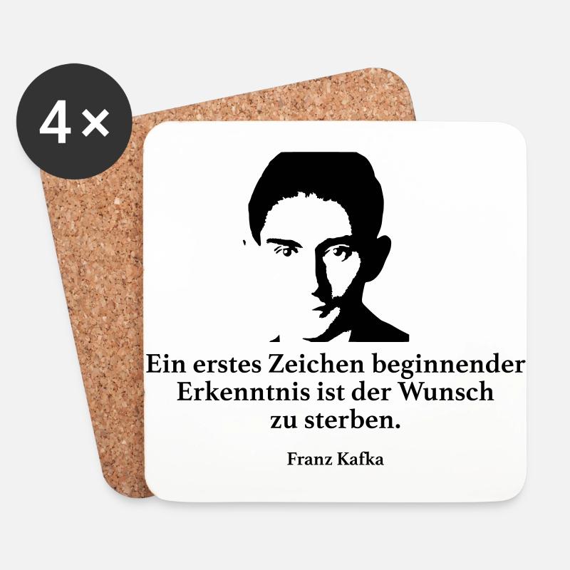 Kafka: Ein erstes Zeichen beginnender Erkenntnis - Untersetzer (4er-Set) - Weiß