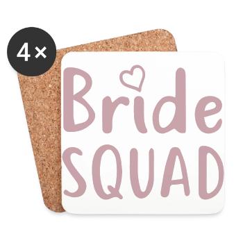 Bachelorette Party - BRIDE SQUAD - Coasters (set of 4) - white - Front