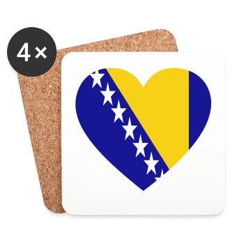 Love Liebe geschenk Bosnien Bosnia - Untersetzer (4er-Set) - Weiß - Vorne