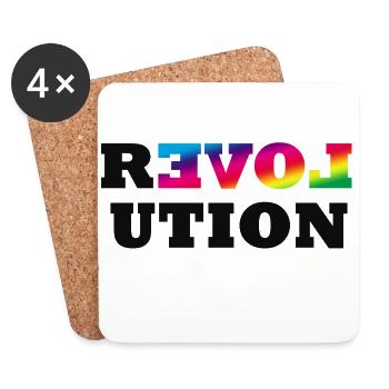 Revolution Gay Pride Lesbian CSD LGBT Homo Queer - Untersetzer (4er-Set) - Weiß - Vorne