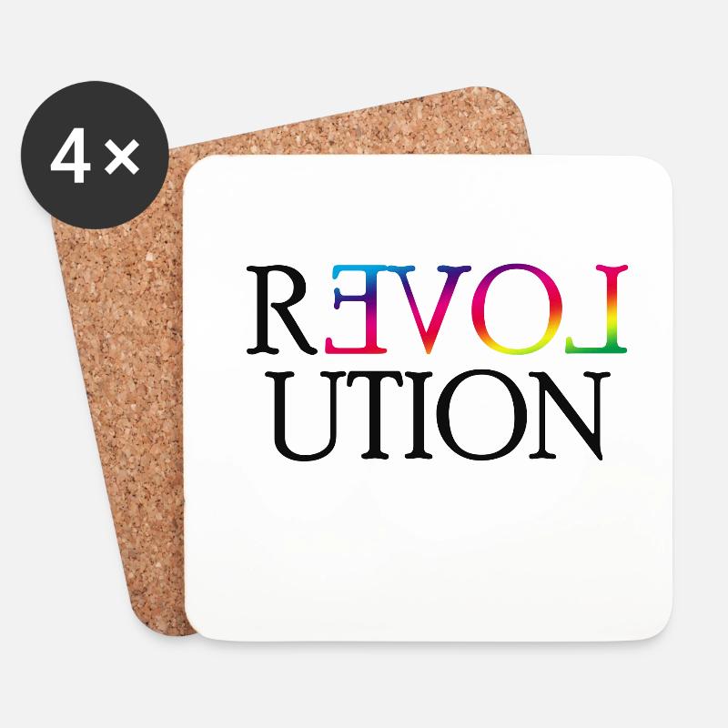 Revolution Gay Pride Lesbian CSD LGBT Homo Queer - Untersetzer (4er-Set) - Weiß