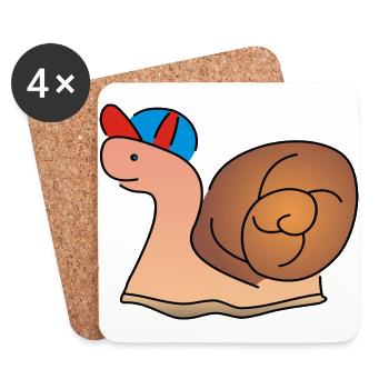 snail snail - Coasters (set of 4) - white - Front
