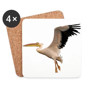 pelican pelikanbird vogel1 - Untersetzer (4er-Set) - Weiß - Vorne