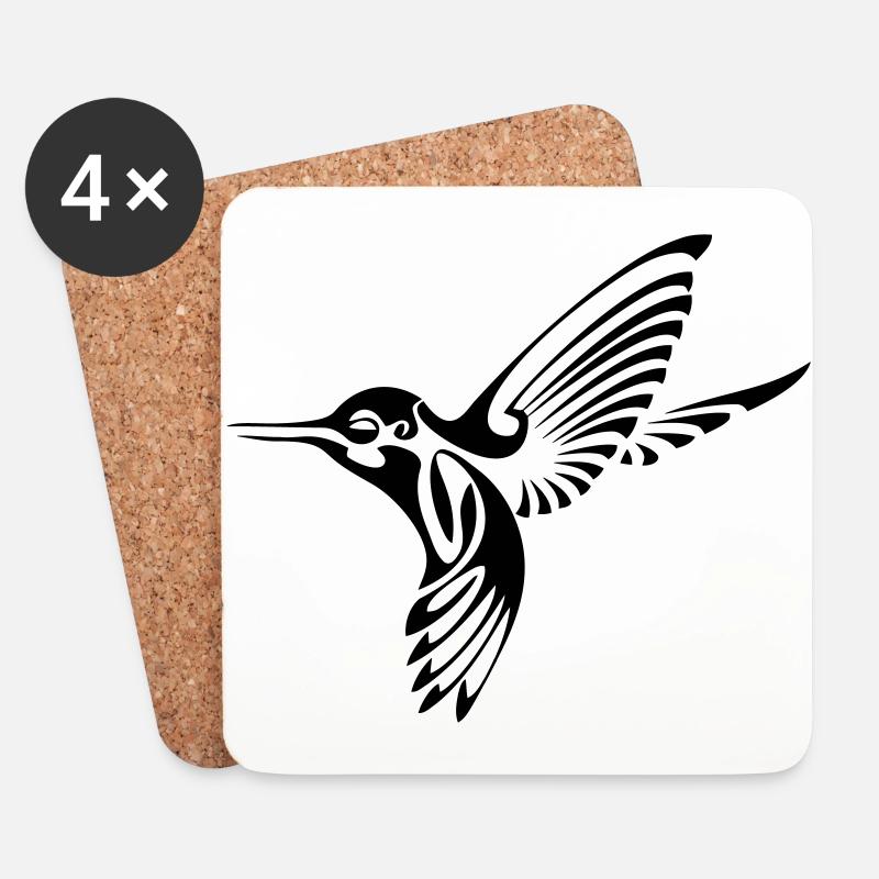 Kolibri - Untersetzer (4er-Set) - Weiß