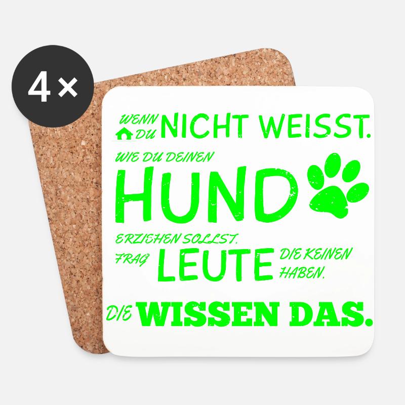 Hunde Tshirt Hundebesitzer Hundespruch Geschenk - Untersetzer (4er-Set) - Weiß