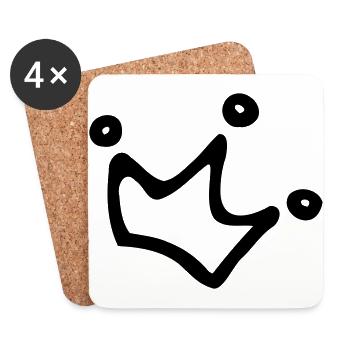 Princesses Princess Queen Prince King Crown - Coasters (set of 4) - white - Front
