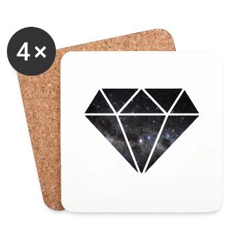 Diamant in Space - Untersetzer (4er-Set) - Weiß - Vorne