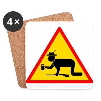 chasse de chasse jaeger chasse de chasse chasseur - Dessous de verre (lot de 4) - blanc - Devant