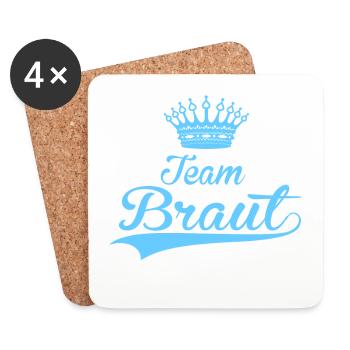TEAM BRAUT hochzeit heiraten JGA trauung liebe - Untersetzer (4er-Set) - Weiß - Vorne