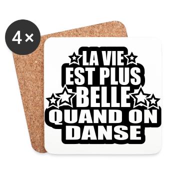 la vie est plus belle quand on danse - Dessous de verre (lot de 4) - blanc - Devant